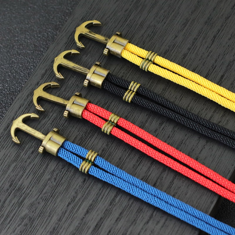 Vintage Anker El Dorado Piratenarmband - Herren Bronze Punk Survival Seilarmband