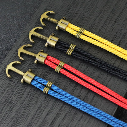 Vintage Anker El Dorado Piratenarmband - Herren Bronze Punk Survival Seilarmband