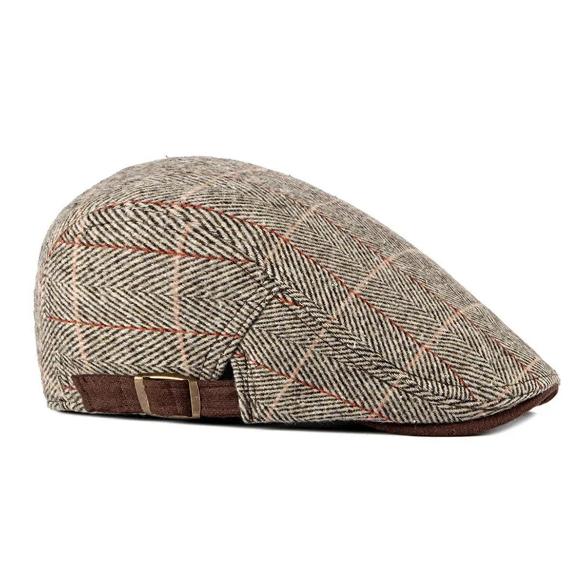 Cambridge Lattice Newsboy Cap – Britisch inspirierte verstellbare Schirmmütze mit Hip-Hop-Elementen, ideal für Frühling und Sommer