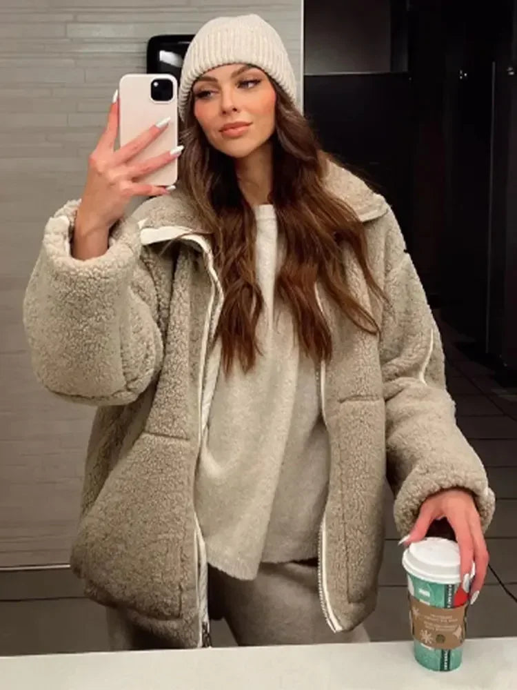 Mystique & Co™ Teddy Jacke Gepolstert Gemütlich