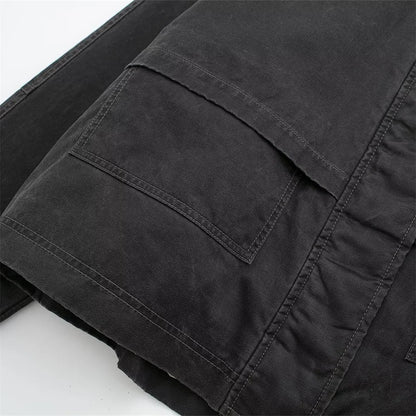 Gewachste Canvas Übergroße Arbeitsjacke