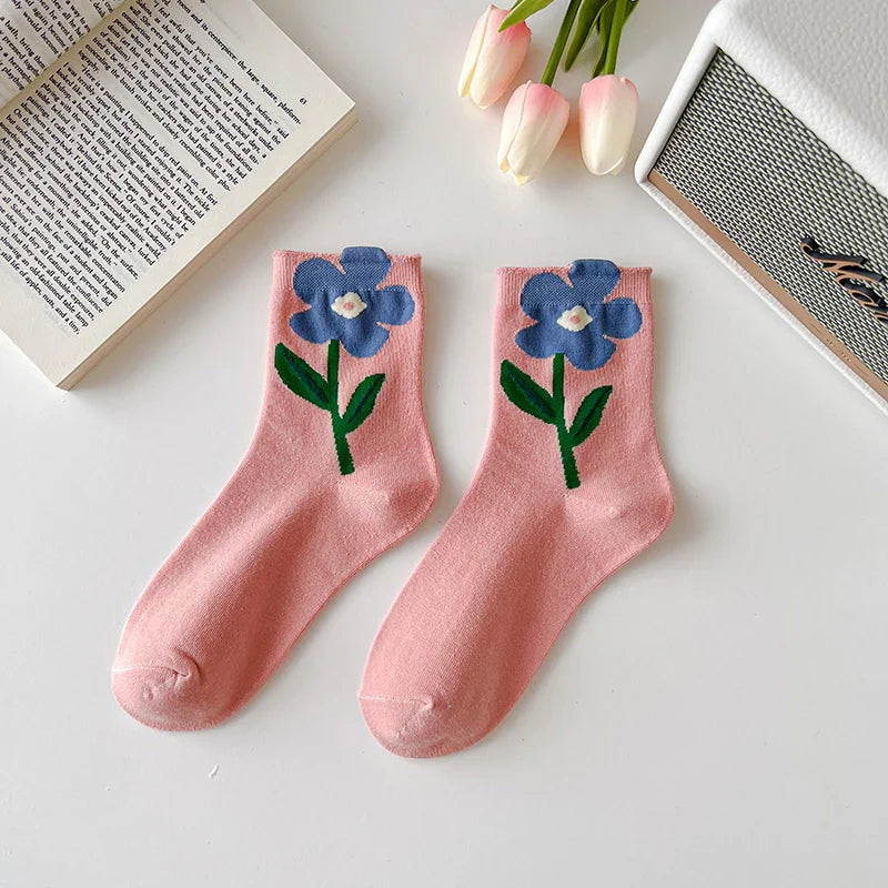 Kawaii Frühling Mid Tube Socken