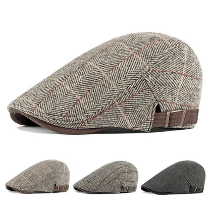 Cambridge Lattice Newsboy Cap – Britisch inspirierte verstellbare Schirmmütze mit Hip-Hop-Elementen, ideal für Frühling und Sommer