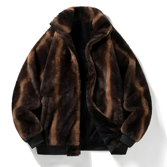 Retro Kunstpelz Bomber