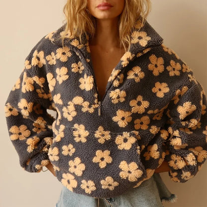 Oktober Gänseblümchen Fleecejacke