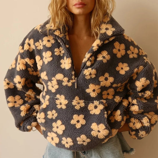 Oktober Gänseblümchen Fleecejacke