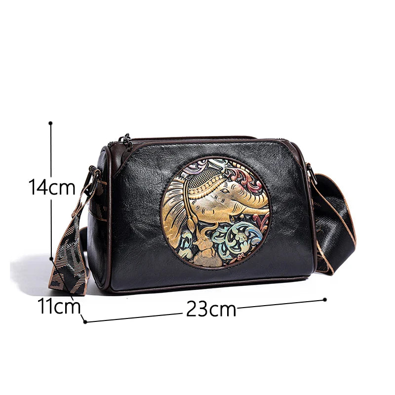 Prägung Elefant Schultertasche