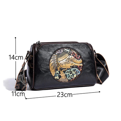 Prägung Elefant Schultertasche