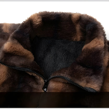 Retro Kunstpelz Bomber