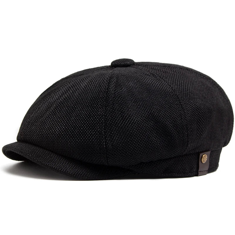 Brighton Leinen Newsboy Cap – Vintage-Stil Leichte Schirmmütze mit Sonnenblende, Lässiges Retro-Design für den täglichen Sommergebrauch
