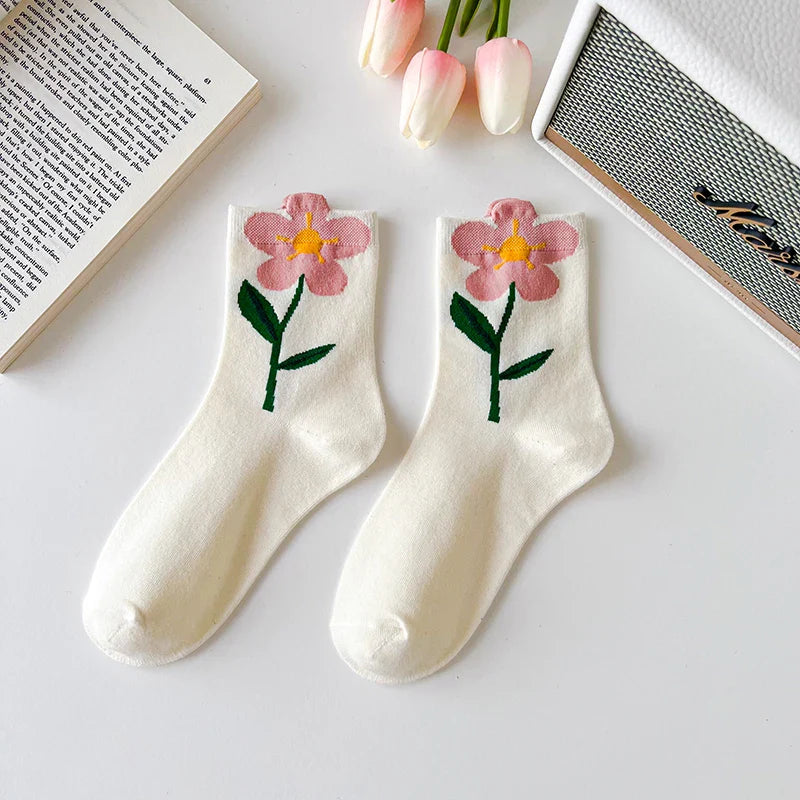 Kawaii Frühling Mid Tube Socken