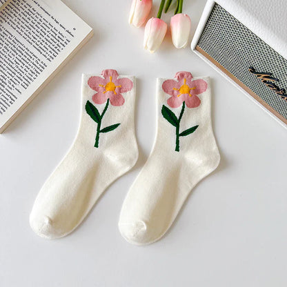 Kawaii Frühling Mid Tube Socken