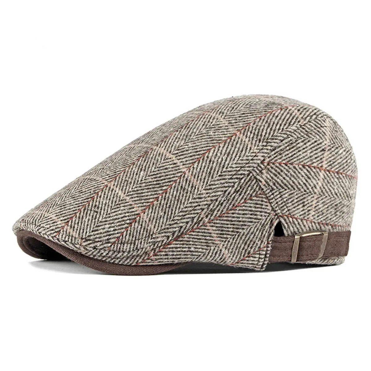 Cambridge Lattice Newsboy Cap – Britisch inspirierte verstellbare Schirmmütze mit Hip-Hop-Elementen, ideal für Frühling und Sommer