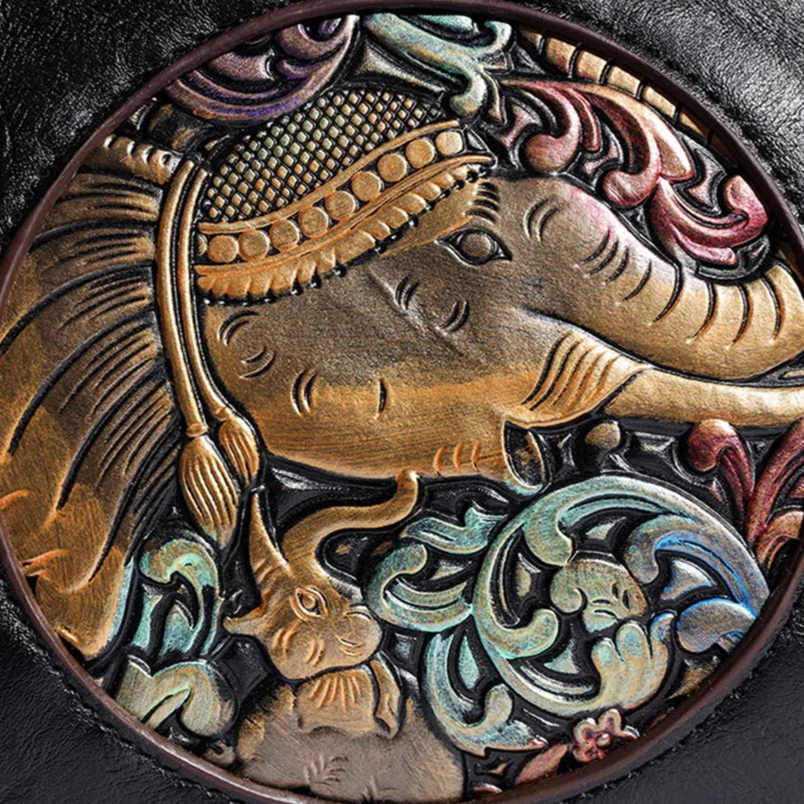 Prägung Elefant Schultertasche