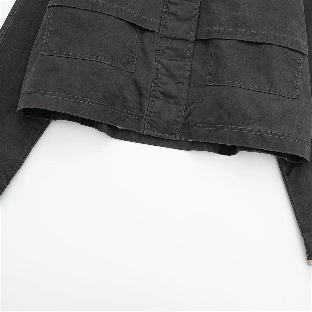 Gewachste Canvas Übergroße Arbeitsjacke