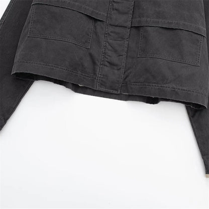 Gewachste Canvas Übergroße Arbeitsjacke