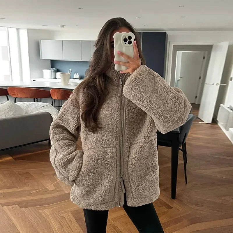 Mystique & Co™ Teddy Jacke Gepolstert Gemütlich