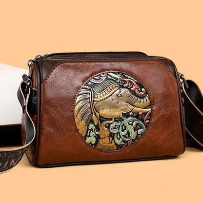 Prägung Elefant Schultertasche