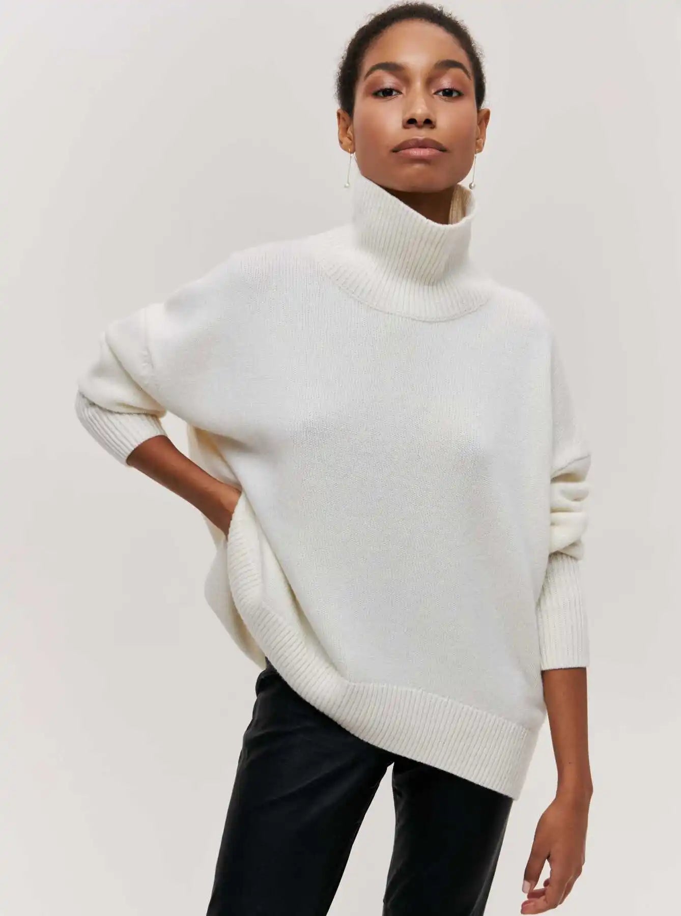 Monelle™ | Übergroßer Rollkragen Strickpullover