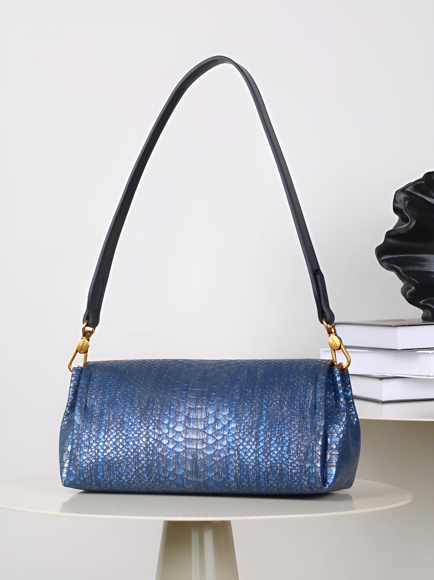 Prägung Schlangenleder-Print Schultertasche