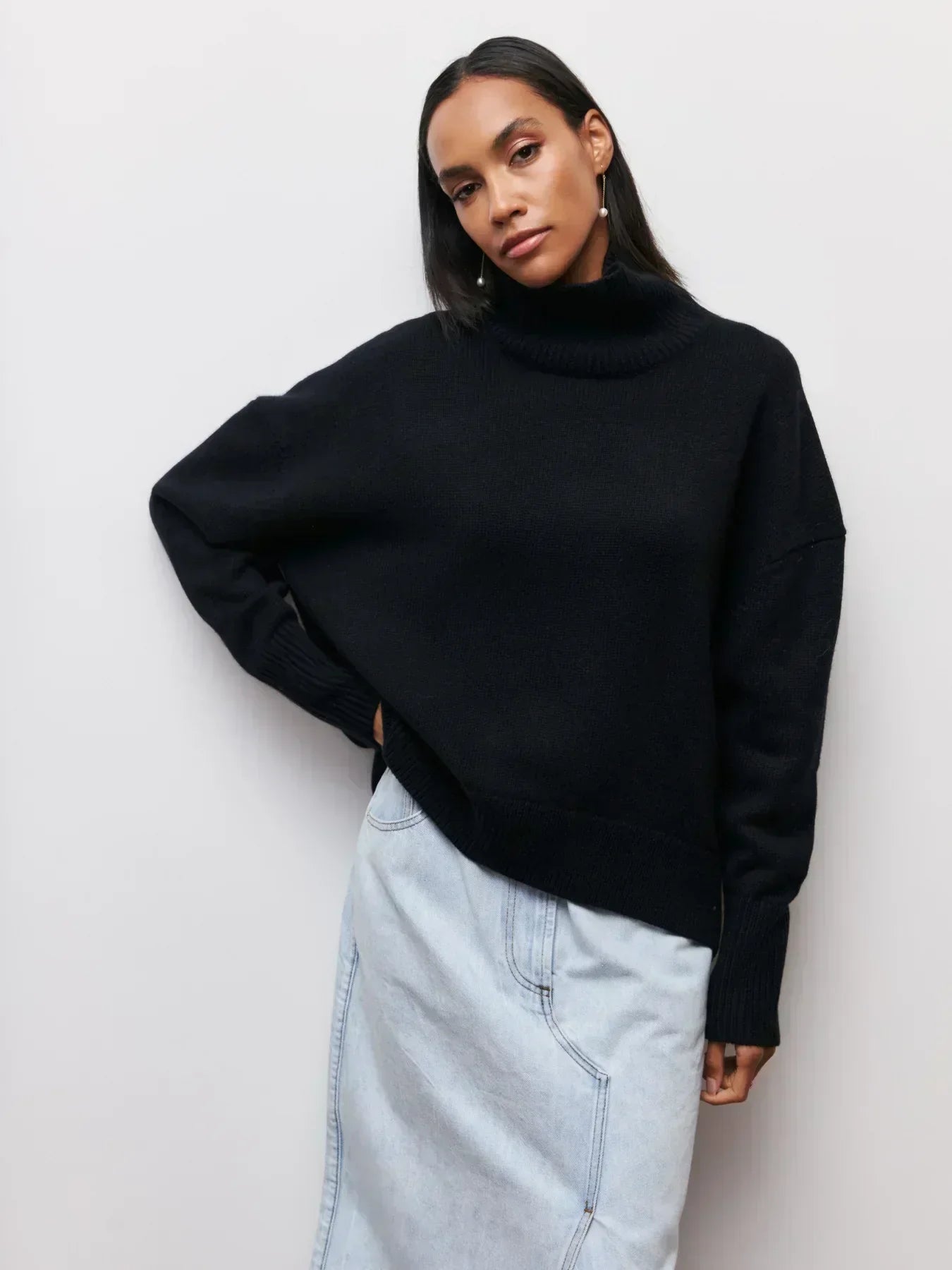 Monelle™ | Übergroßer Rollkragen Strickpullover