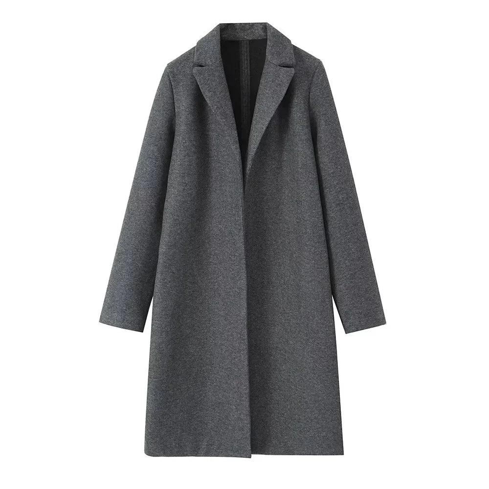 Velana Offener V-Linien Trenchcoat
