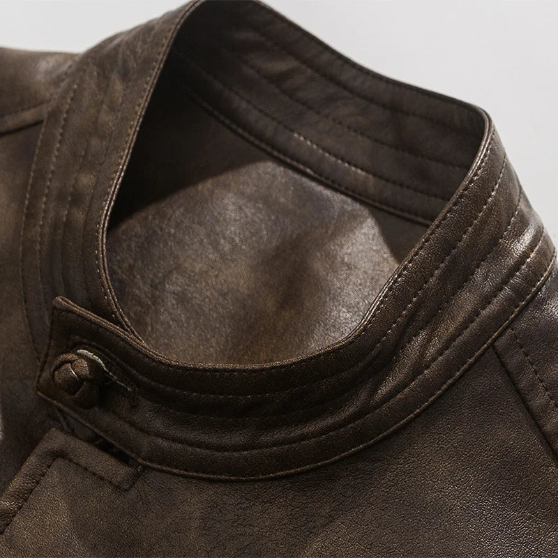 Roam Vintage Gewaschene Lederjacke