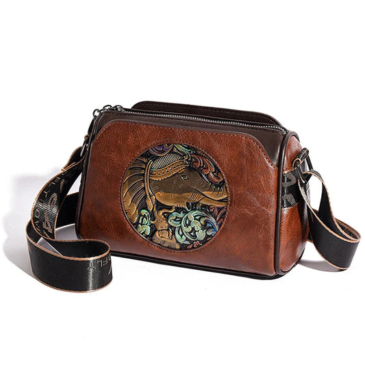 Prägung Elefant Schultertasche