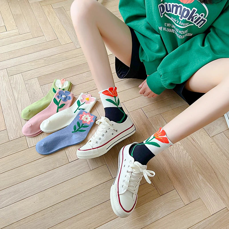 Kawaii Frühling Mid Tube Socken