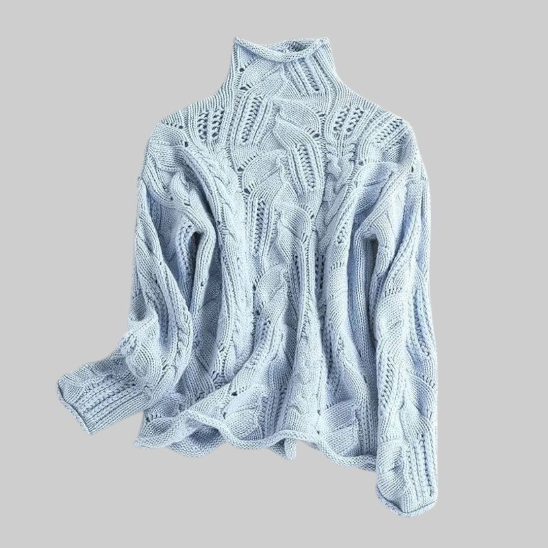 ALEXANDRA | KASCHMIRROLLKRAGEN MIT ZOPFMUSTER