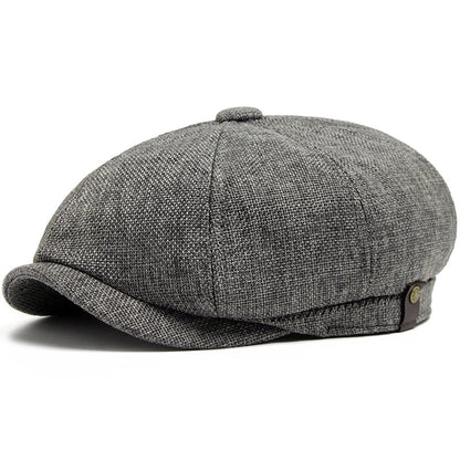 Brighton Leinen Newsboy Cap – Vintage-Stil Leichte Schirmmütze mit Sonnenblende, Lässiges Retro-Design für den täglichen Sommergebrauch