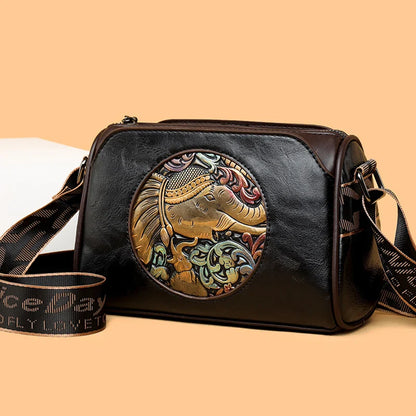 Prägung Elefant Schultertasche