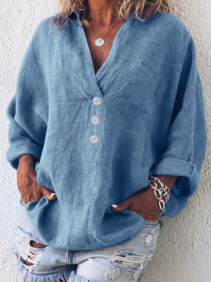 Freja – Luftige und bequeme Bluse aus Baumwolle und Leinen