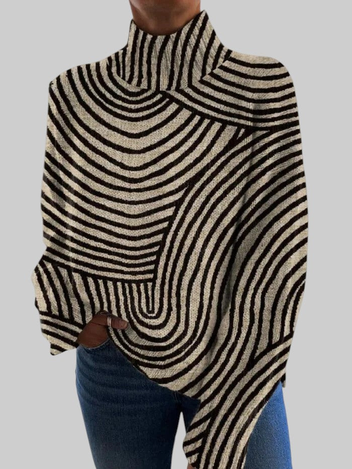 VLADIMIRA | VINTAGE ROLLKRAGEN-PULLOVER MIT HANDGEZEICHNETEM DRUCK