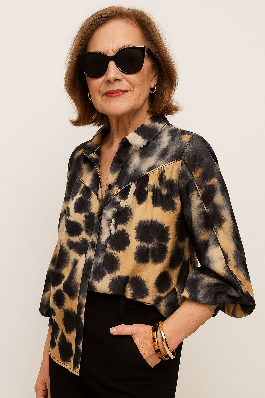 Aria™ | PureCharm Gemusterte Bluse