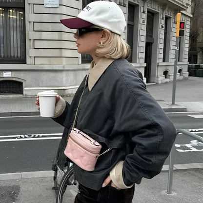 Gewachste Canvas Übergroße Arbeitsjacke
