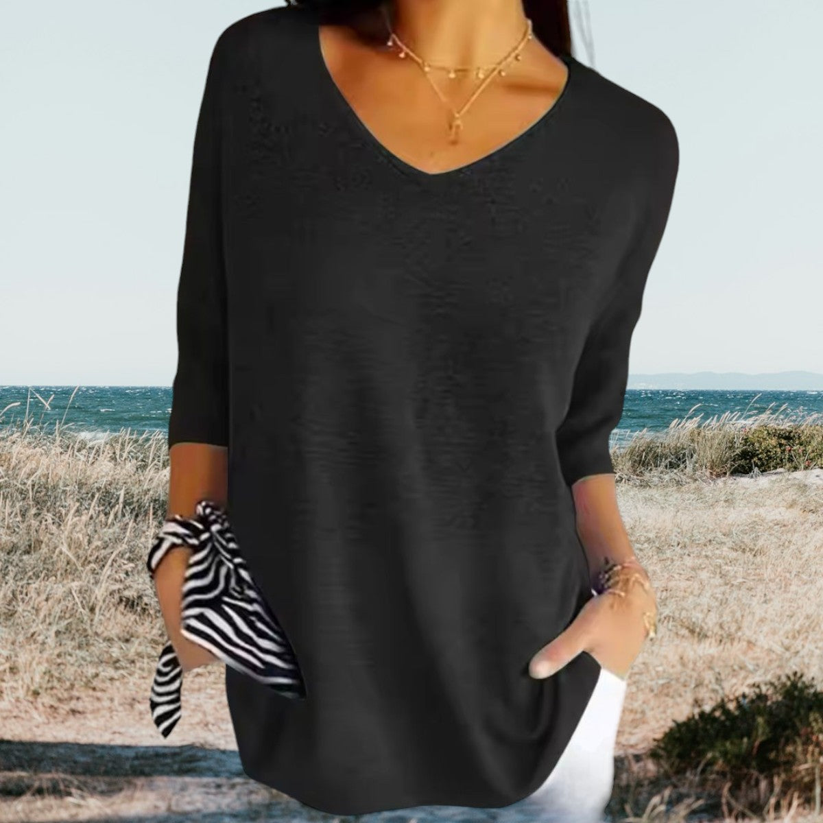 Nena | Stilvolles V-Ausschnitt Casual Top