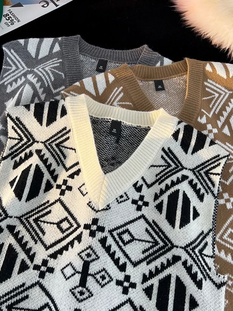 Akademische Retro-Strickweste – Cross & Crown