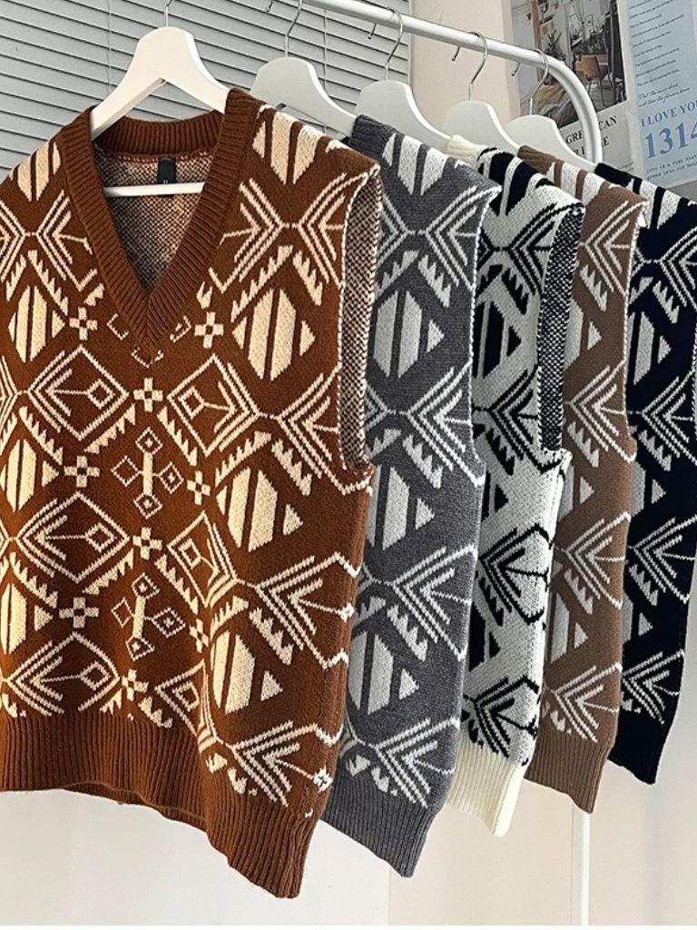 Akademische Retro-Strickweste – Cross & Crown