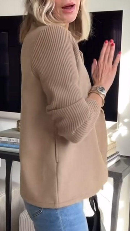 Amora - Eleganter Strick-Ärmel Blazer