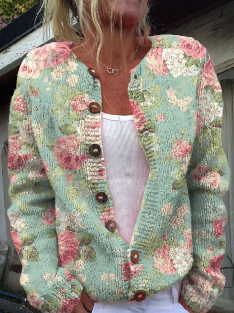 FLORA™ – Vintage-Blumen-Cardigan