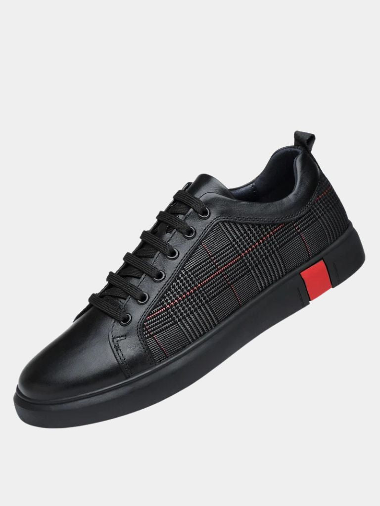 Blackgrid Leder Slipper – Cross & Crown