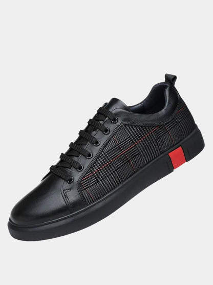 Blackgrid Leder Slipper – Cross & Crown