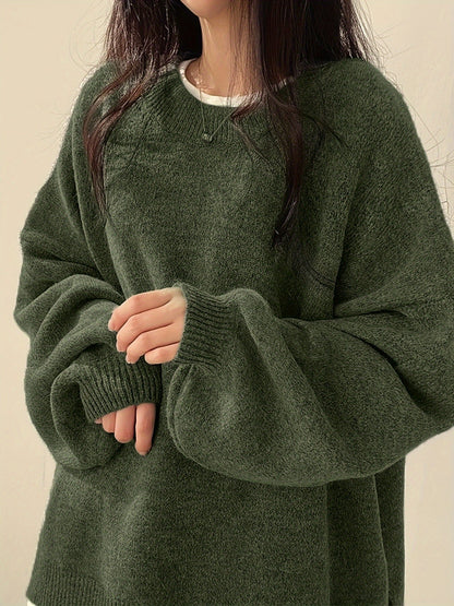 Pearline - Rundhals Pullover mit langen Ärmeln