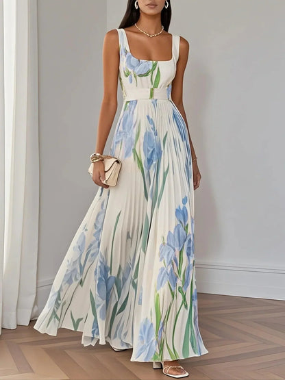 Liviana | Plissiertes Maxi-Kleid