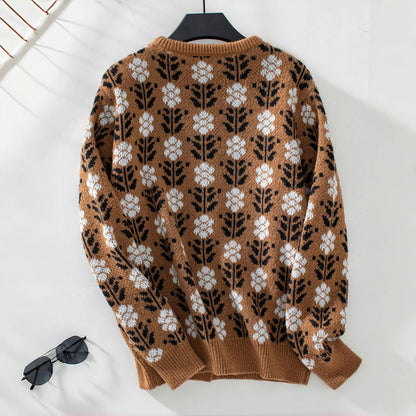 ELYRA™ | Vintage Blumen-Strickpullover