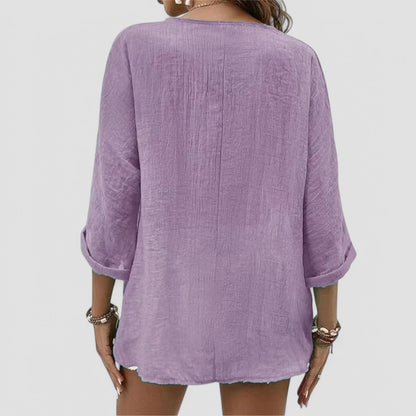 ELYRA™ | Handgefertigte V-Ausschnitt Bluse