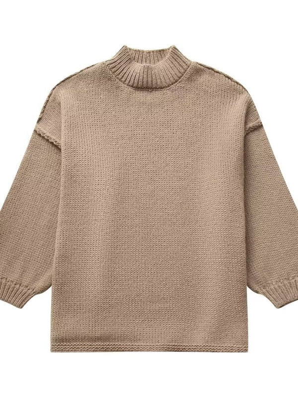 Mittelhoher Kragen Strickpullover