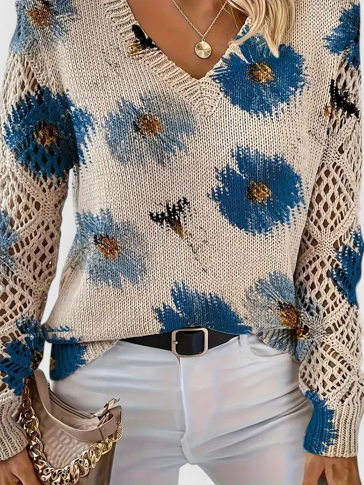 Magnolia | Eleganter Pullover mit floralem Muster