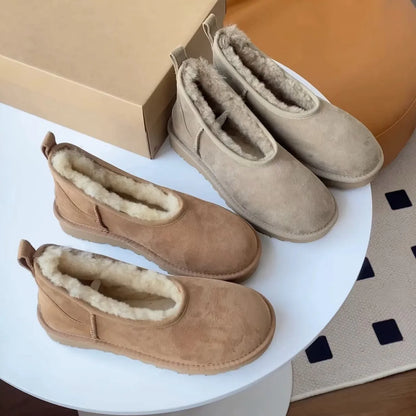 Gemütliche Schneefell-Lederloafer für Frauen